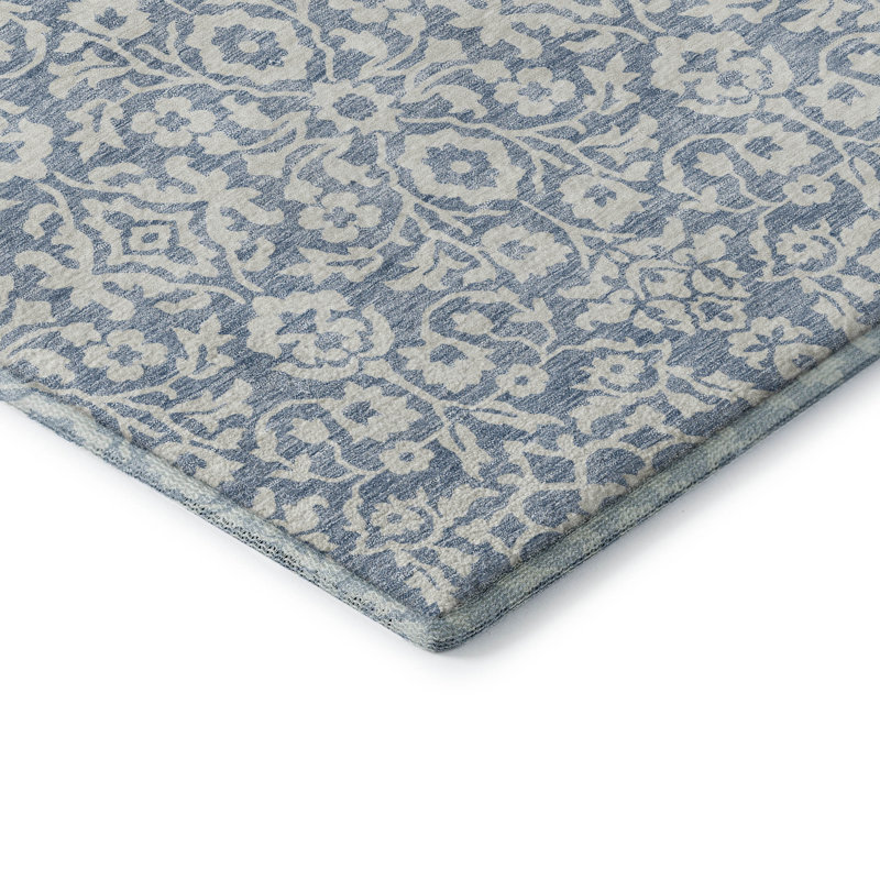 Tapis en denim de qualité supérieure lavable à la machine Prisco, Rectangle 9 pi x 12 pi