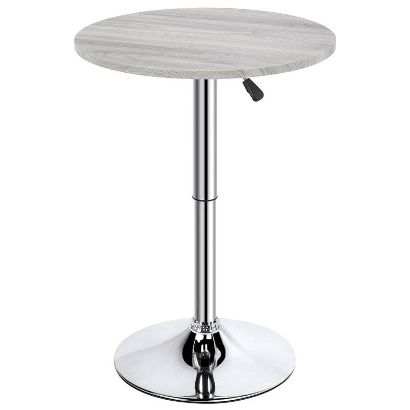 Round Metal Base Dining Table, Grey, Silver