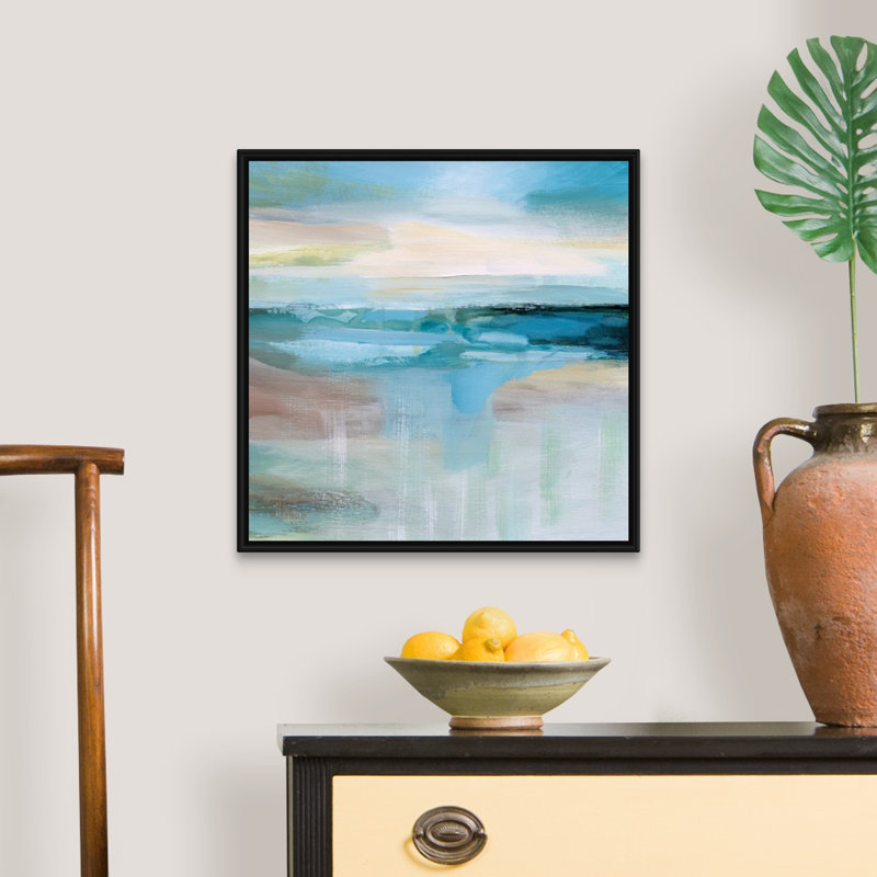 Tuscan Light - Painting on Canvas, 21.7" H x 21.7" W x 1.75" D, Black Floater Framed