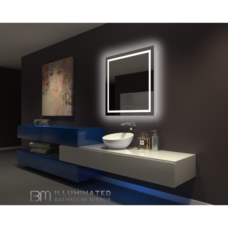 Miroir de salle de bain rétro-éclairé Harmony, 3000 K, H 36 po x L 36 po