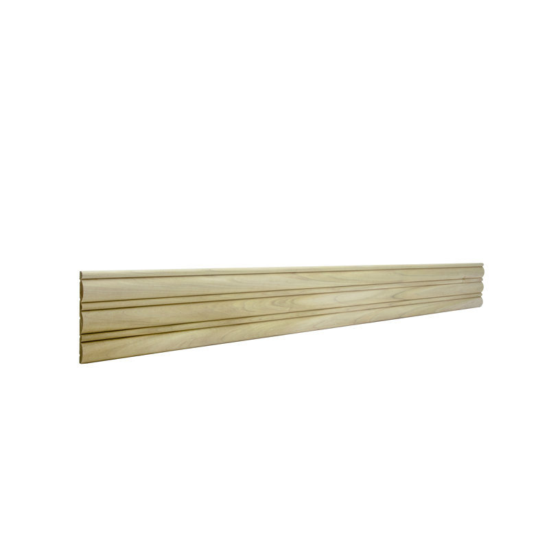 5" x 47.5" Unfinished Beige Hardwood Reeded Wall Panel