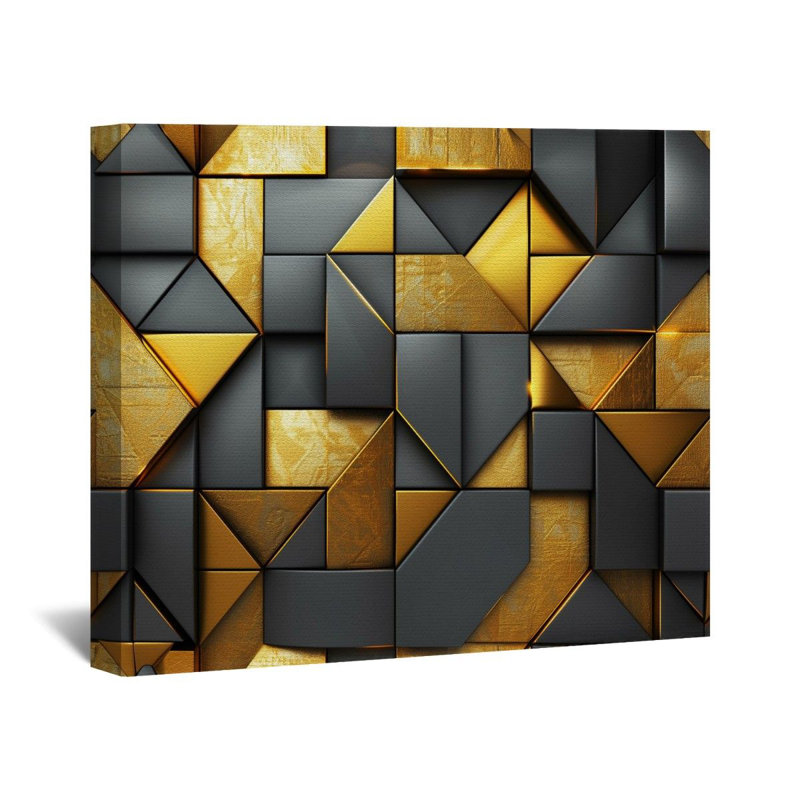"Abstraction géométrique" sur toile, H 20 po x l 30 po