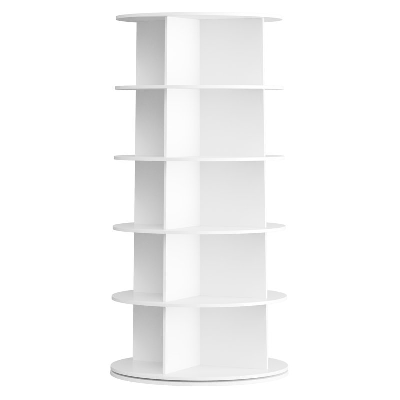 5-Tier Rotating Shoe Rack Tower, 360° Spinning Lazy Susan Shoe Display, Revolving Round Carousel, Vertical Shoe & Handbag Closet Storage Organizer