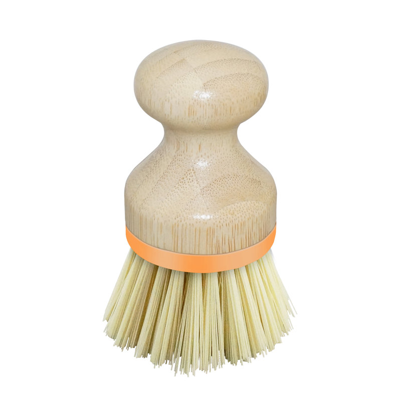 Bamboo Palm Dish Brush, Orange