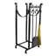 3 Piece Steel Fireplace Tool Set with Log Rack