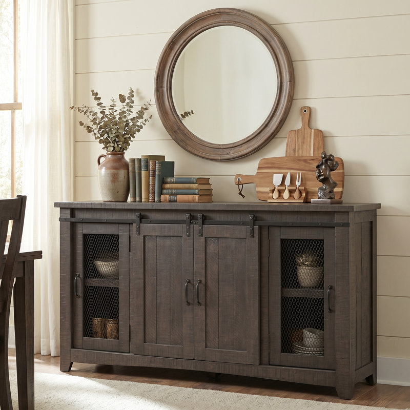 Kinsella Solid Wood TV Stand, Gray