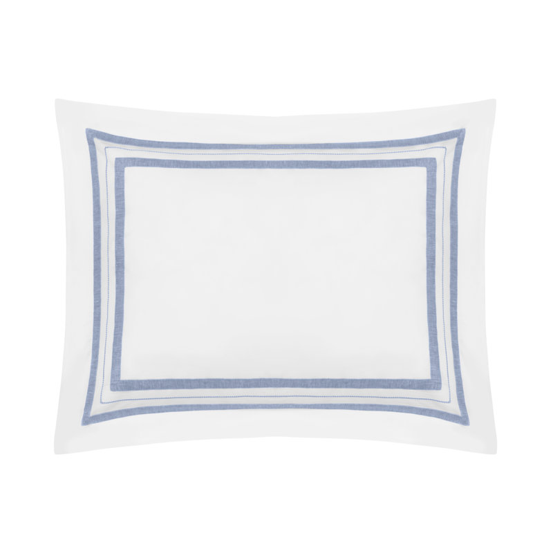 Malibu Sham, Standard, White/Light Blue