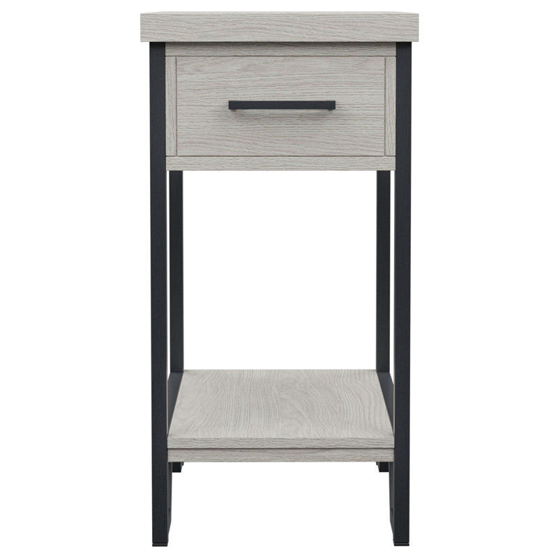 Table de bout avec rangement, Blanc antique
