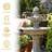 Arcade Polyresin 2-Tier Solar Fountain with Battery Backup - White-1743734698