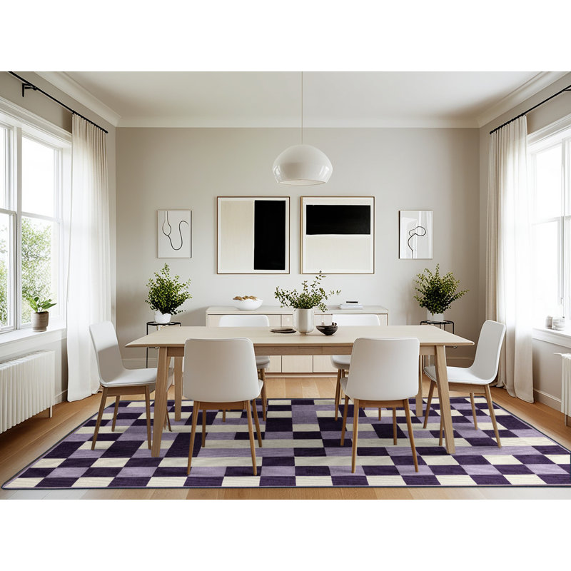 Tapis mauve lavable à la machine, Rectangle 7 pi x 10 pi