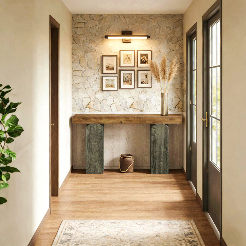 Table d'appoint, console, table de vestibule, Brun, Gris