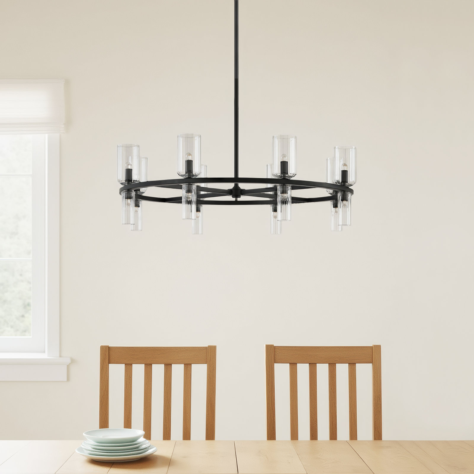 16 - Light Chandelier, Soft Black
