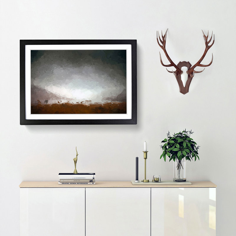 View of Stirling in Scotland in Abstract - Picture Frame Graphic Art Print, 40cm H x 60cm W x 2cm D, Black