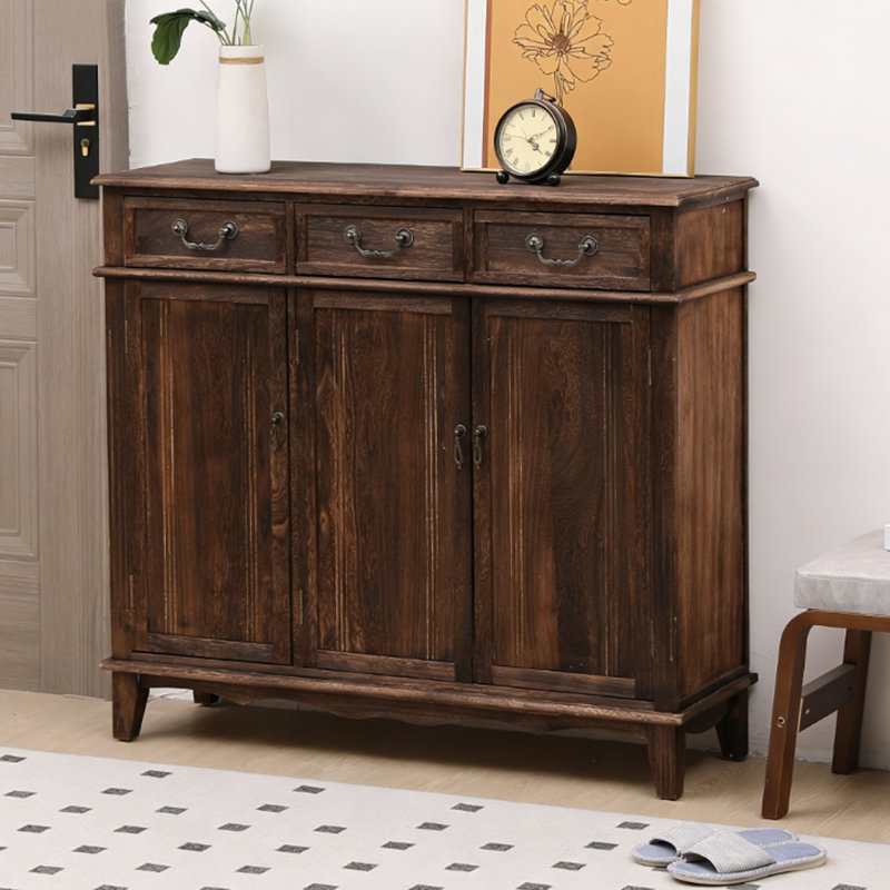 Dark-coffee Solid Wood Shoe Storage Bench, Dark Coffee