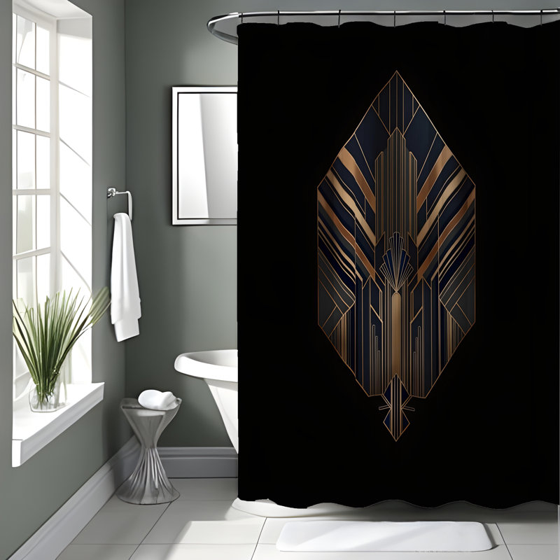 Rideau de douche Art Déco, H 83 po x l 70 po