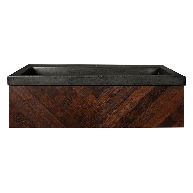 Vintner 36" Wall-Mounted Single Bathroom Vanity Set, Slate, Chardonnay , Single Faucet Hole
