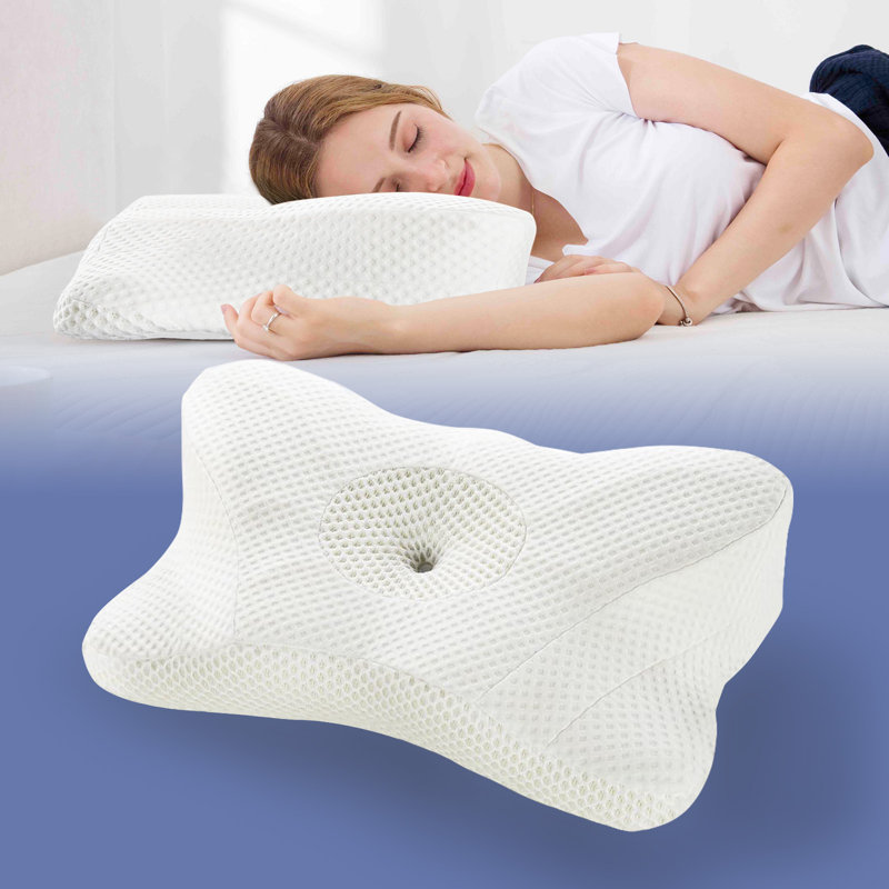 Cervical Pillow For Neck Support, Contour Memory Foampillow Shoulder Support Pain Relief For Side Back Stomach Sleepers With Pillowcase