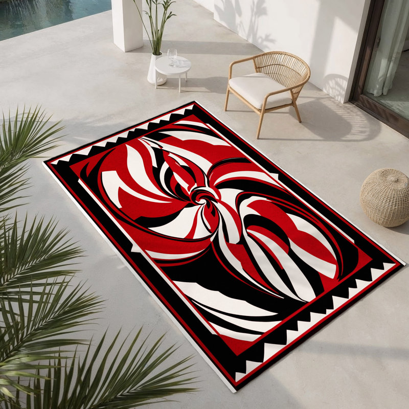 Tapis intérieur et extérieur Fiery Ascension, Rectangle 1 pi 6 po x 2 pi 6 po