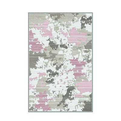 Stylish Woven Carpet, 5.2 x 7.5 Feet | 100% Polyester, 0.3 in Pile Height, Antibacterial, Non-Slip PVC Dot Underside | Machine Washable, 3D Digital Print | Perfect for Living Room, Bedroom & Home Décor