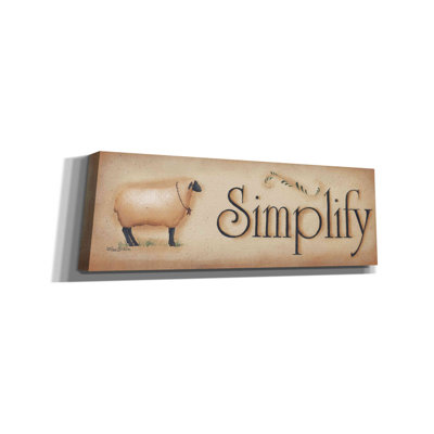 "Simplifier" par Pam Britton - reproduction d'art textuel sur toile tendue