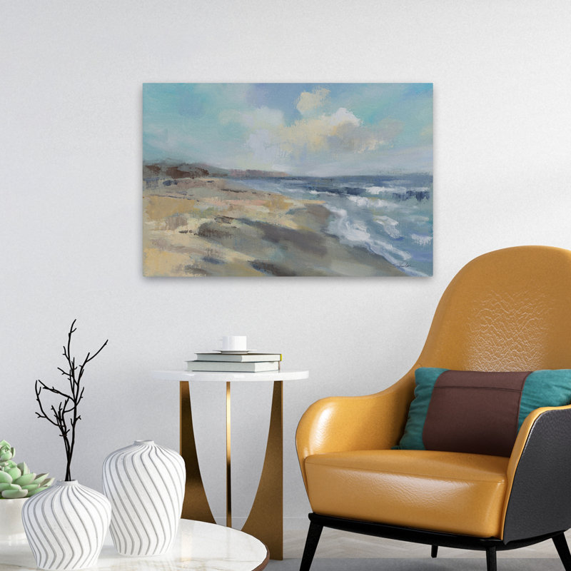 Plage contemporaine et côtière du matin, H 24 po x l 16 po