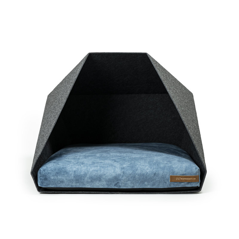 Polyester Pet Bed, Dark Grey/Blue