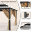 Pavillon de jardin 10 pi x 12 pi avec cadre en aluminium et toit en polycarbonate-113491908
