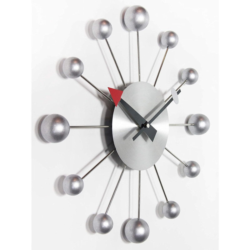 Metal Wall Clock, Silver