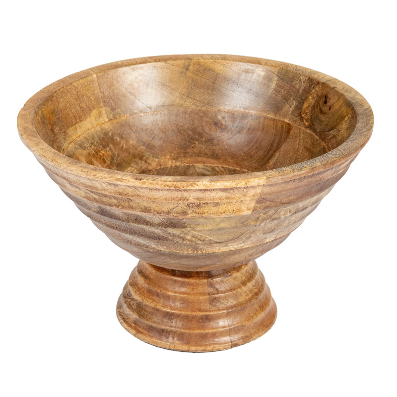 World Menagerie Scollo Wood Serving Bowl, Dark Brown