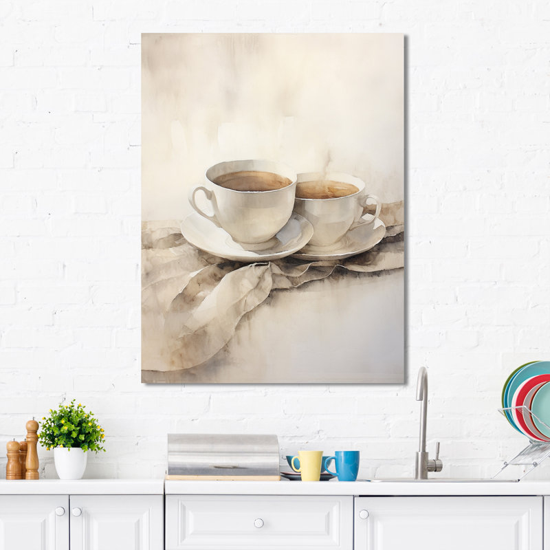 Bridesdale Food Coffee Tea V, H 32 po x l 16 po x P 1 po, Toile tendue