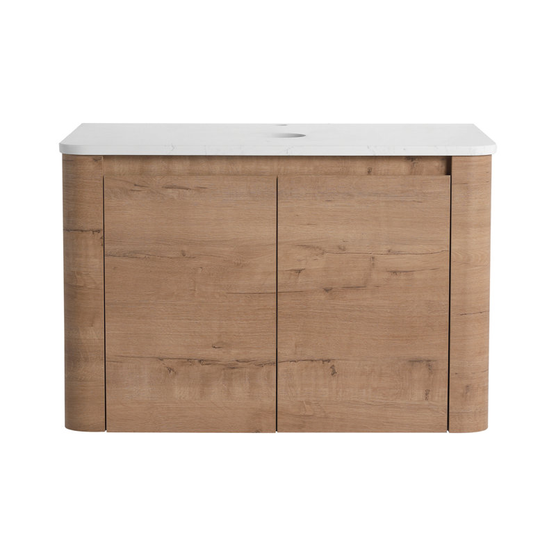 Meuble-lavabo mural de 30 po avec 2 portes à fermeture en douceur, contreplaqué, ensemble KD (meuble-lavabo seulement) | Idée de cadeau