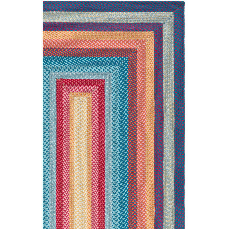 Tapis intérieur / extérieur Ceaira Performance, Red/Orange, Carré 5 pi