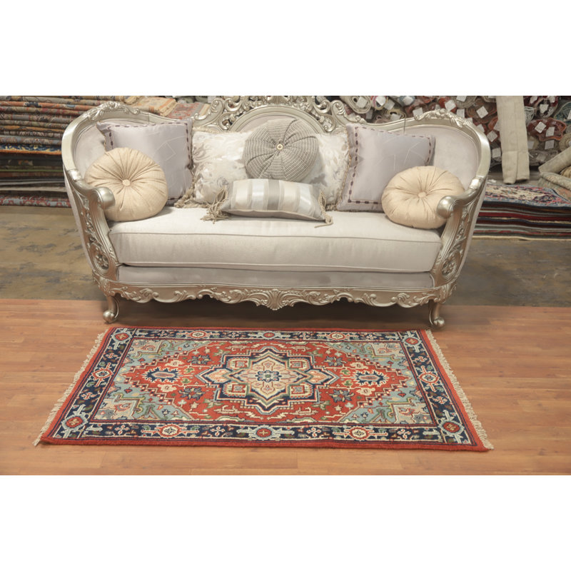 Tapis traditionnel indien en laine fait à la main 3 x 5