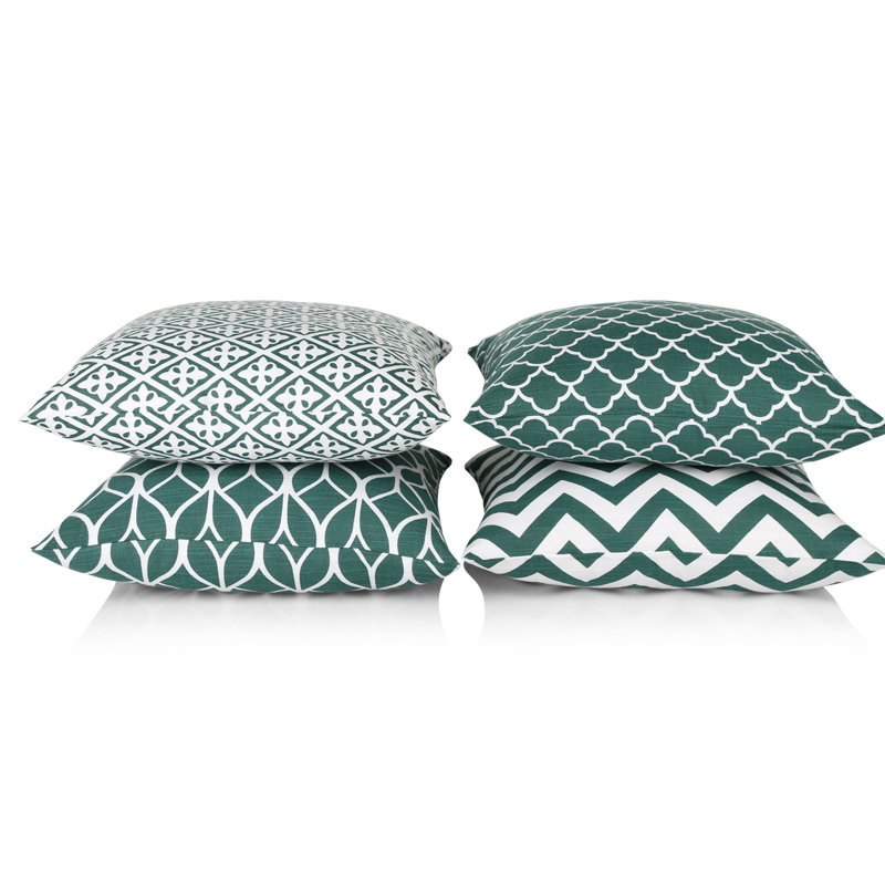 Arylide Square Throw Pillow Cover, Green