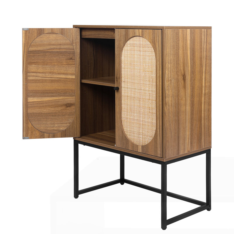 Armoire haute en rotin naturel 2 portes