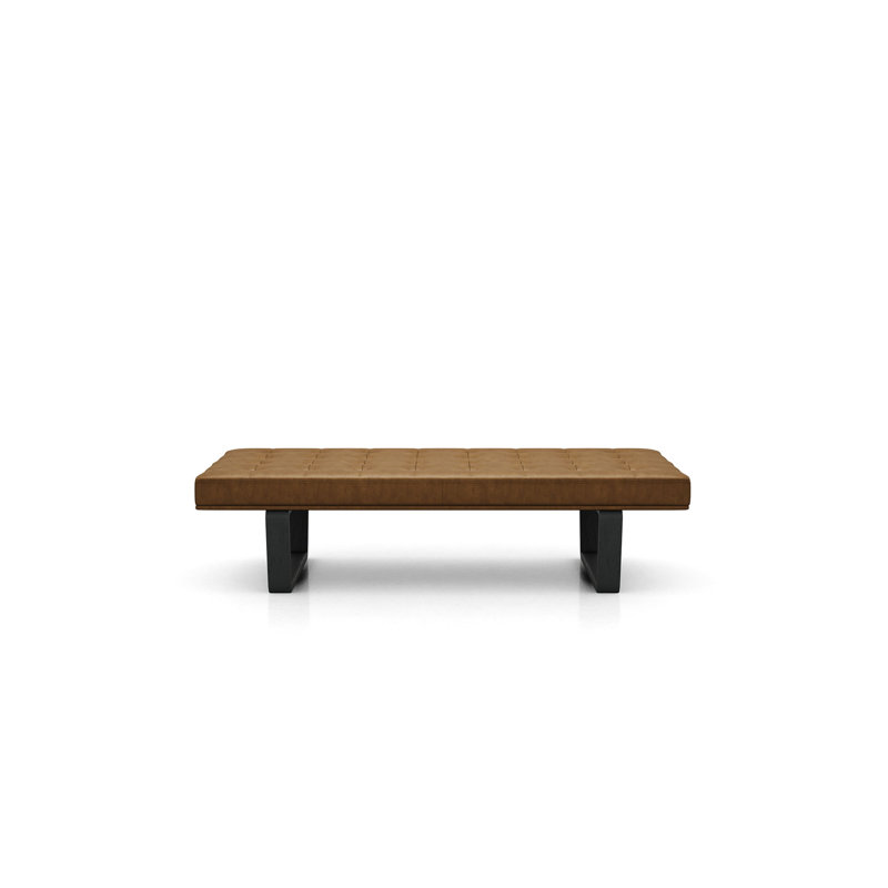 Charlton Upholstered Dining Bench, Aged Caramel Leather