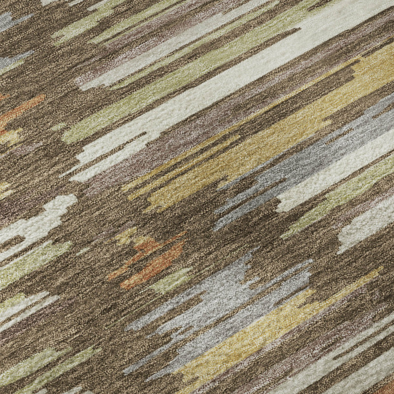Tapis Prisco AMF2502 de style sud-ouest, lavable à la machine et de qualité supérieure, Chocolat, 10 pi x 14 pi