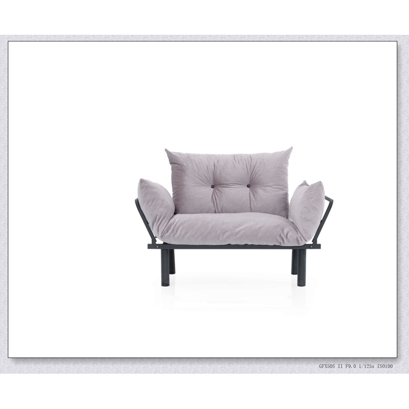 Causeuse Sona, Grey Fabric, Brown