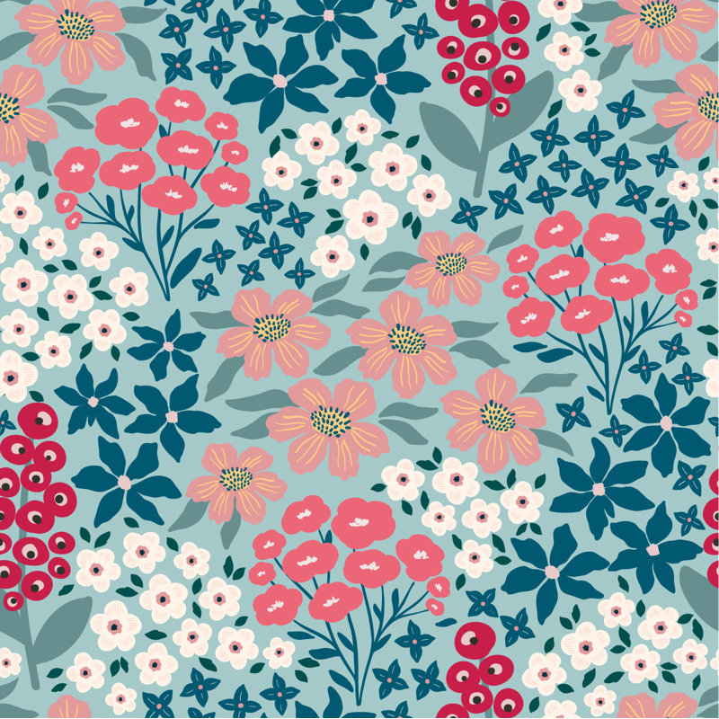 Floral Tile, 2.08' W x 10.42' L
