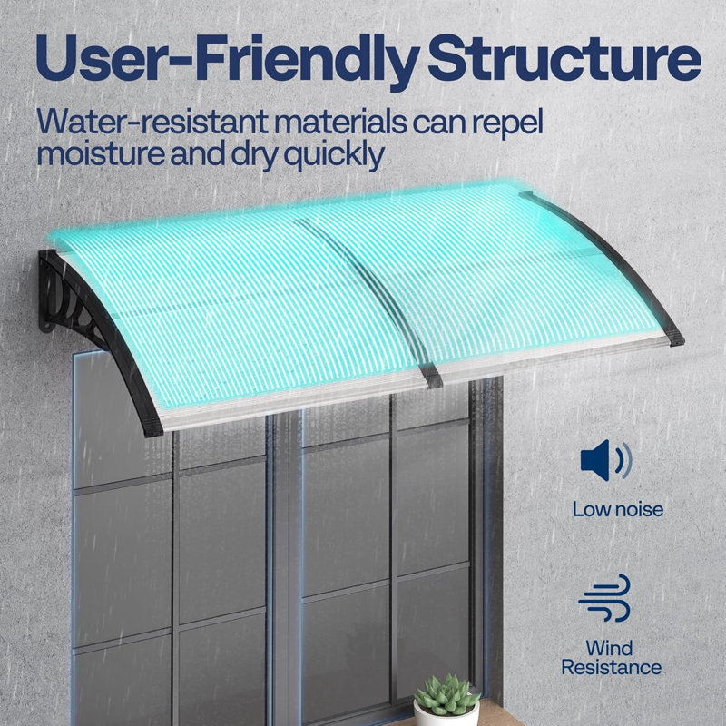 Polycarbonate Transparent Window Door Awning Spliced Canopy, 11" H x 39.4" W x 38" D