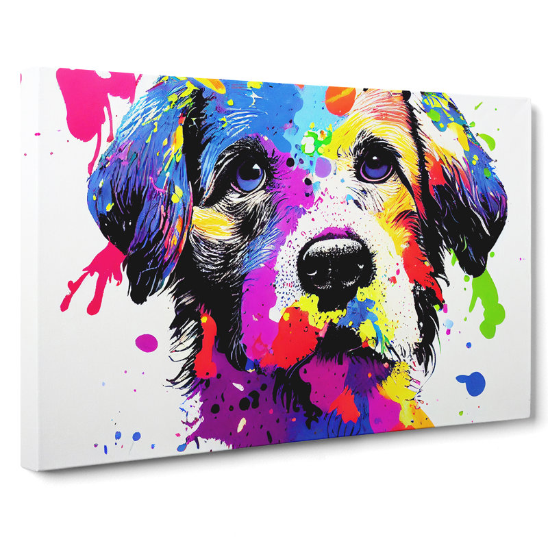 Dog Splash Vol.4 Abstract - Wrapped Canvas, 50cm H x 76cm W x 3cm D