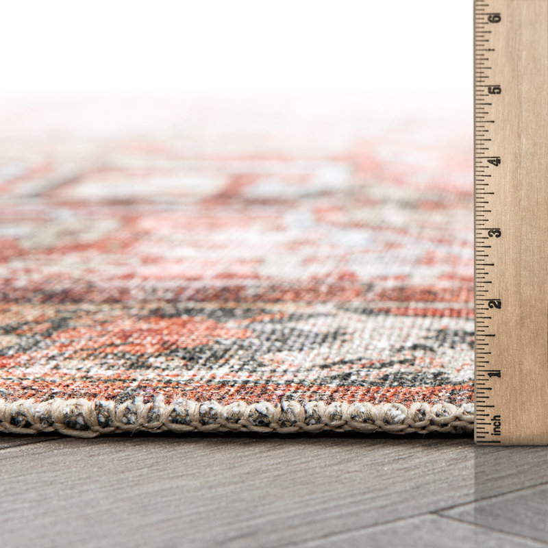 Tapis vintage antidérapant lavable à la machine Boho, Rectangulaire 2 pi x 3 pi