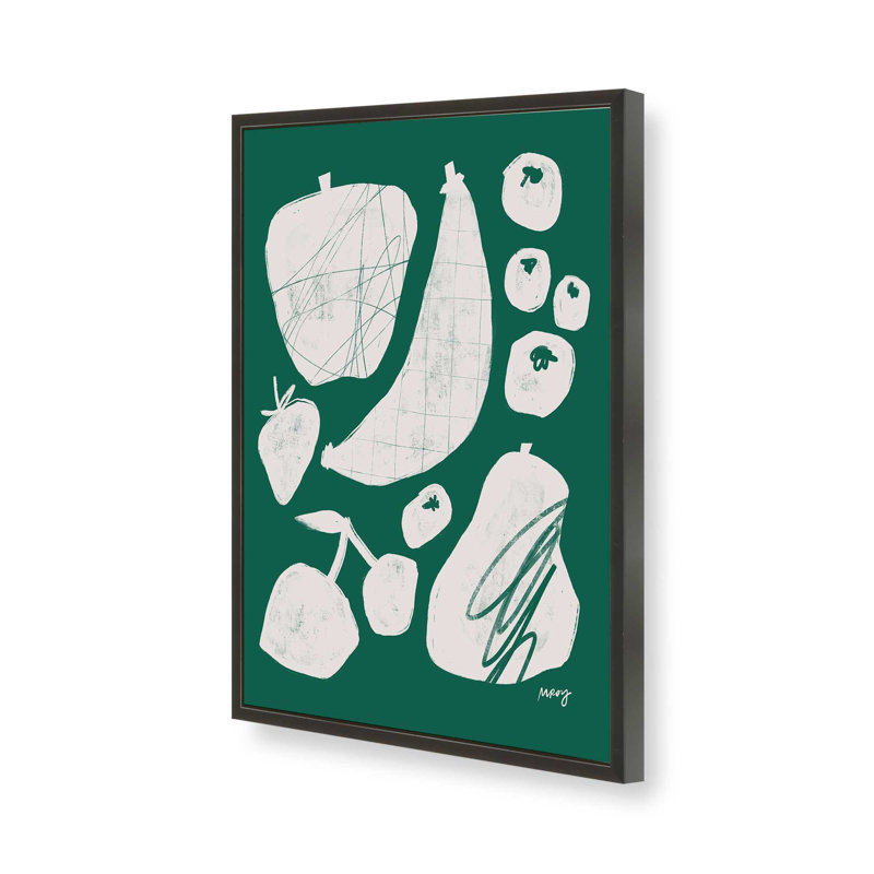 «Abstract Fruit Green» par Garima Dhawan, reproduction d'art sur toile, H 40 po x l 30 po, Noir