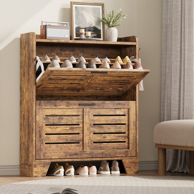 16 Pair Flip Down Shoe Storage