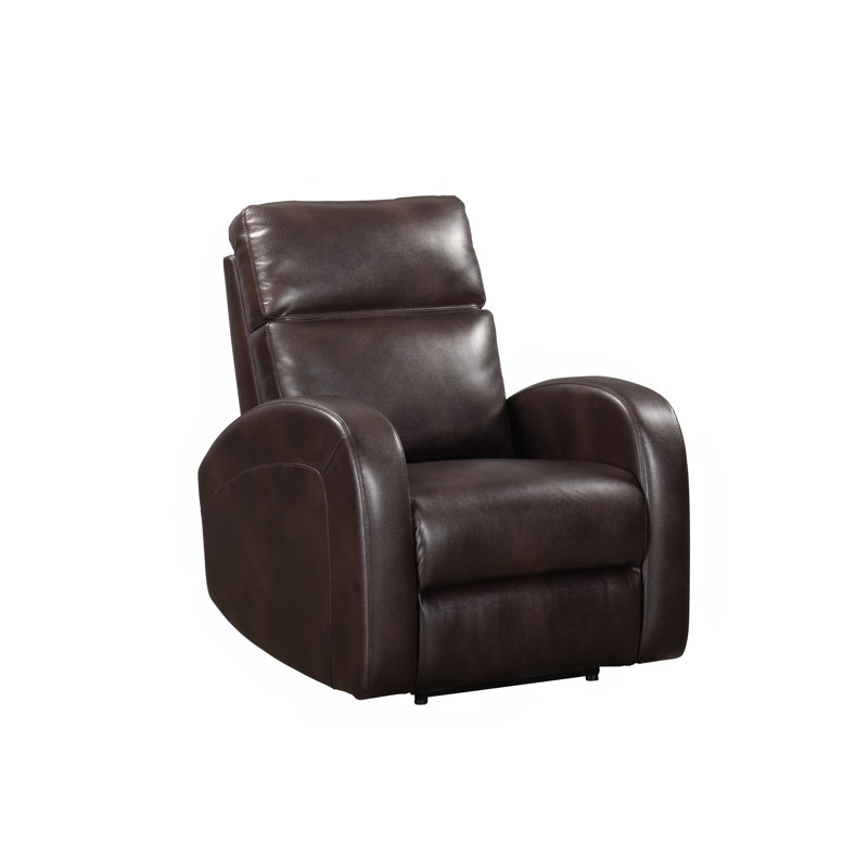Jarrell 33" Upholstered Power Recliner with Curved Arms, Pebble Brown