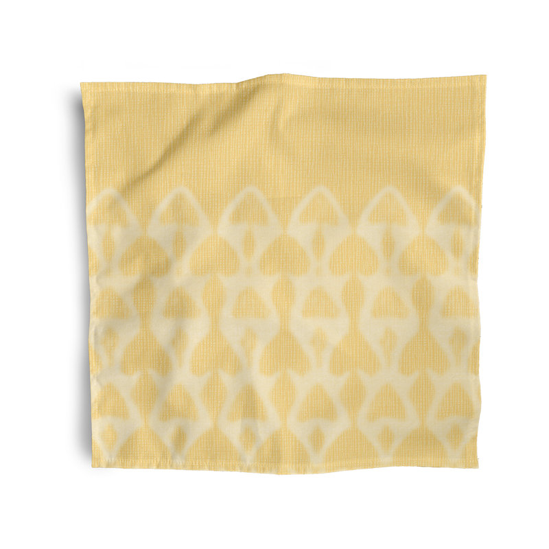 Tayla Polyester Geometric Square Napkin, Yellow