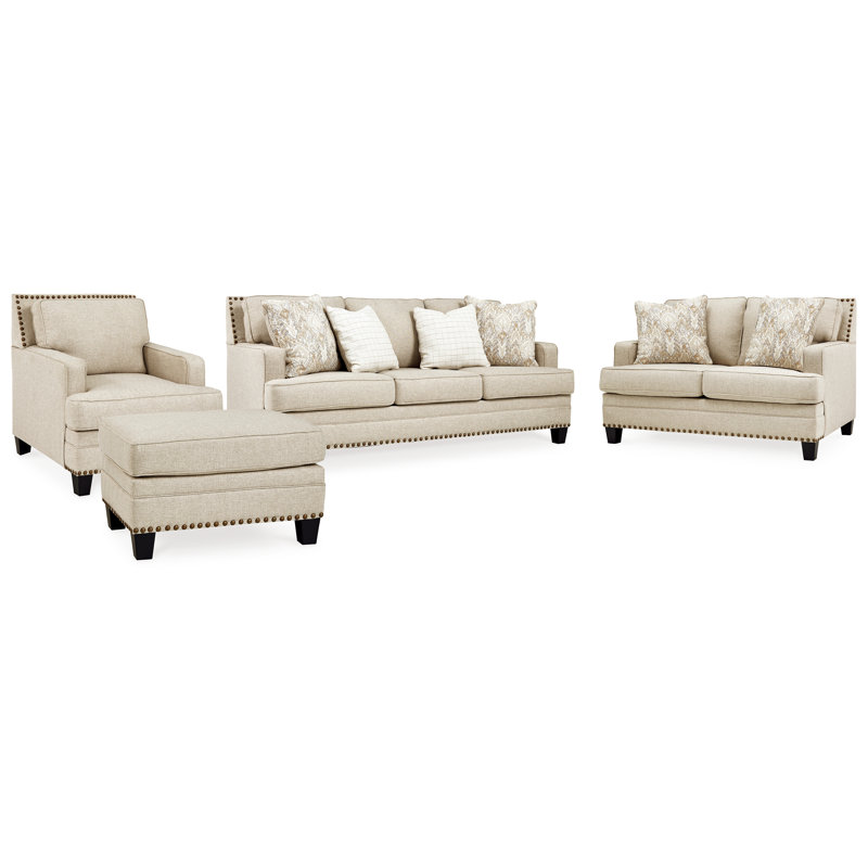 Canapé, causeuse, fauteuil et repose-pieds Claredon