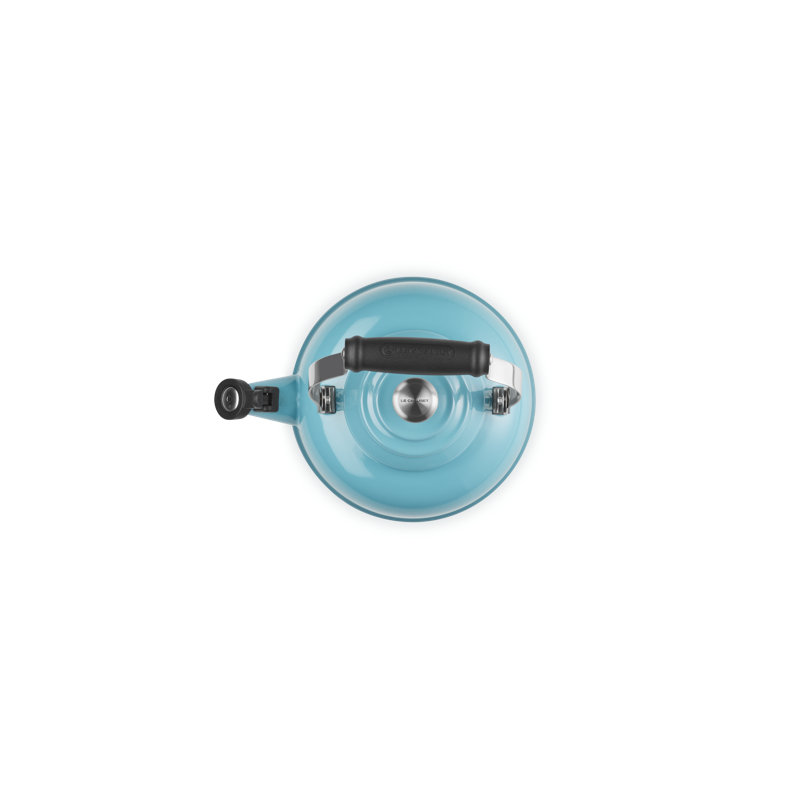 Caribbean Blue Enamel Steel Whistling Tea Kettle, 1.7 Qt.