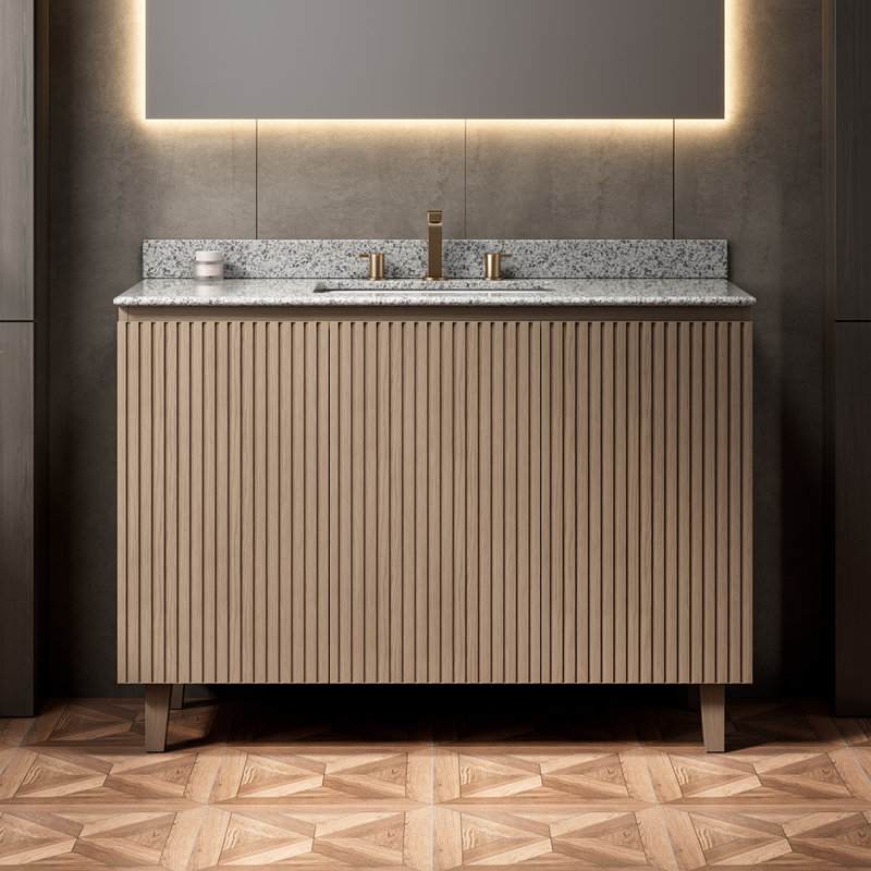 Freestanding Standard With Granite Top, 48 Inch
