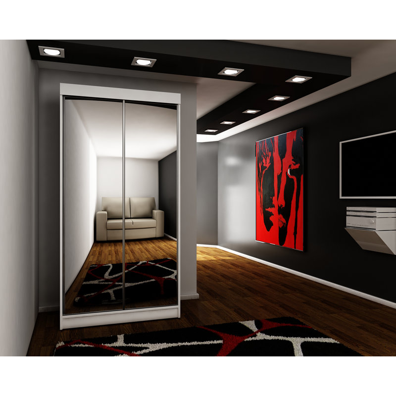 Tesfai 2 Door Solid + Manufactured Wood Wardrobe, White